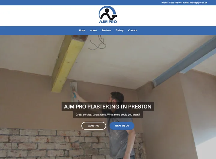 AJM Pro website screenshot built by Web Spinner UK