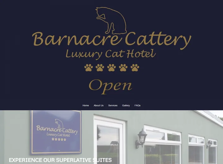 Barnacre Cattery website screenshot built by Web Spinner UK