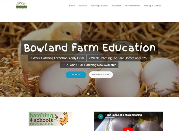 Bowland Farm Education Ltd website screenshot built by Web Spinner UK