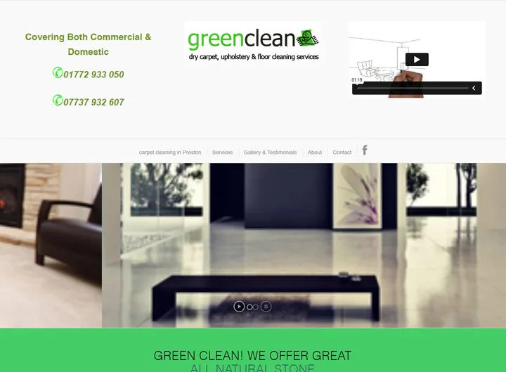 Green Clean Preston website screenshot built by Web Spinner UK