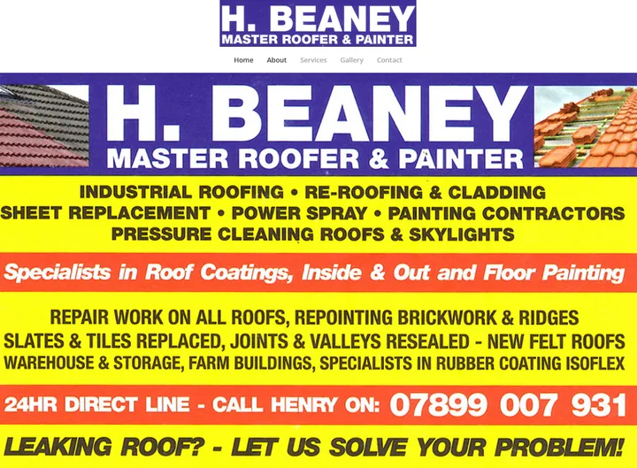 H Beaney website screenshot built by Web Spinner UK