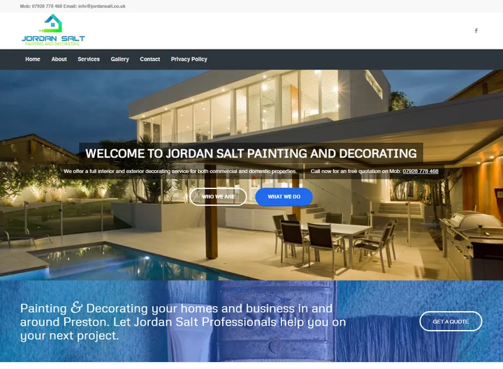 Jordan Salt website screenshot built by Web Spinner UK