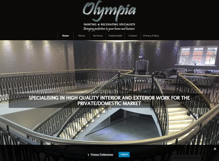 Olympia Decor website screenshot built by Web Spinner UK