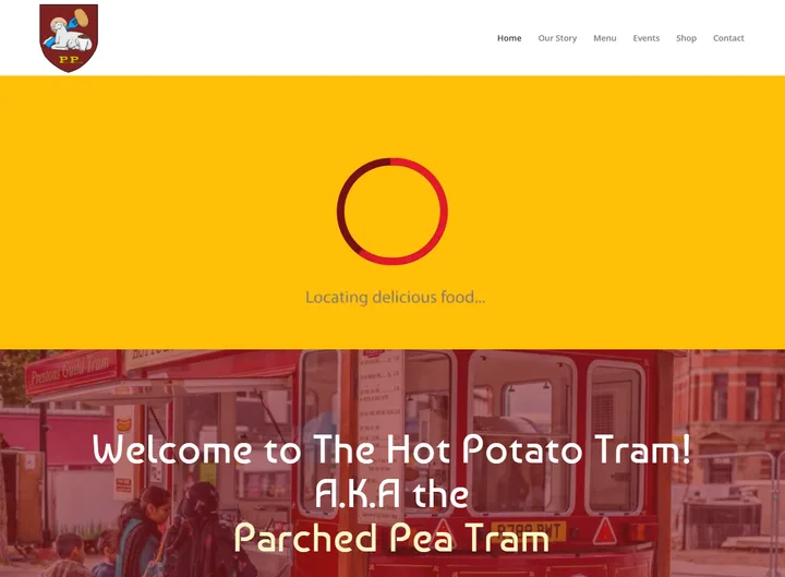 The Hot Potato Tram website screenshot built by Web Spinner UK