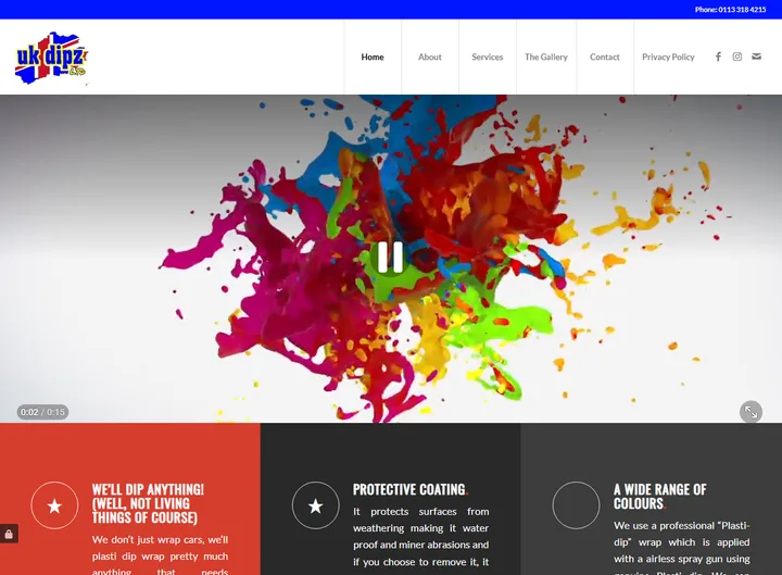 UK Dipz website screenshot built by Web Spinner UK